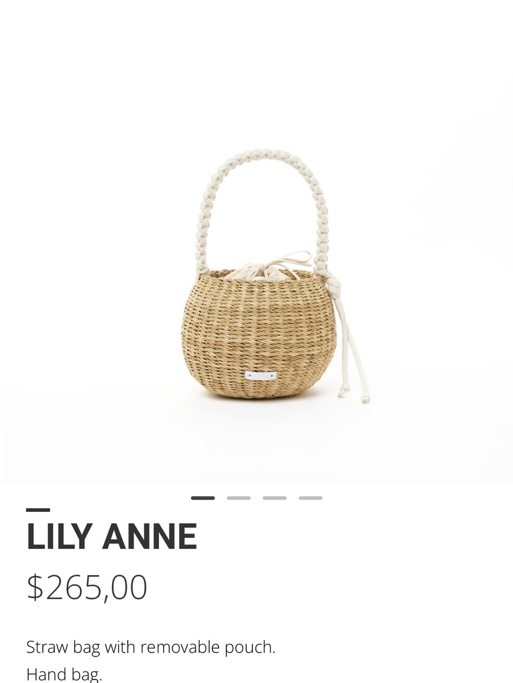 NWT Muun Cream-Trim Straw Bucket Bag